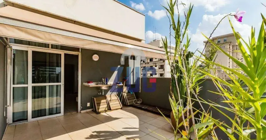 Cobertura à venda em campinas, cambuí, com 2 suítes, com 121.52 m², petrópolis - cambui