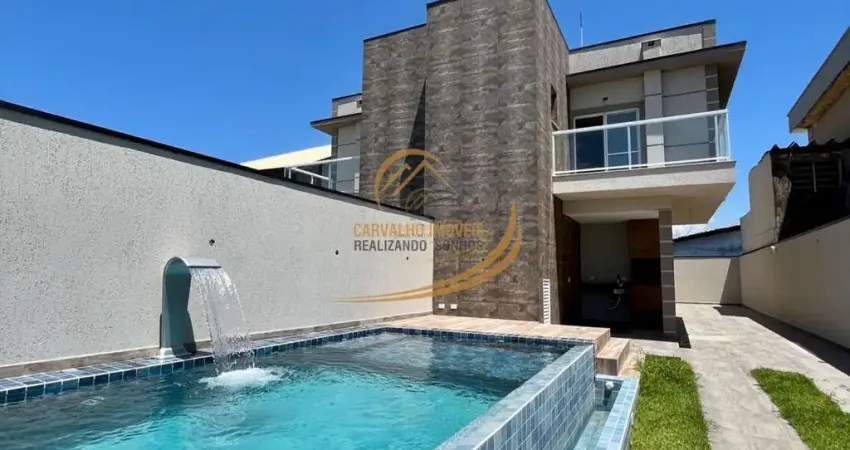 Lindíssima casa sobreposta superior frente mar com piscina e churrasqueira em itanhaém!!