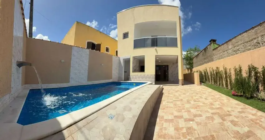 Sobrado lado praia 200m do mar com piscina 03 dorm para venda em itanhaém!