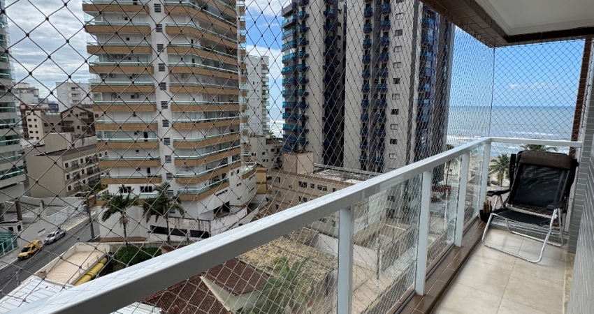 Lindo apartamento vista mar com 2 dormitórios na Vila Caiçara, Praia Grande -SP