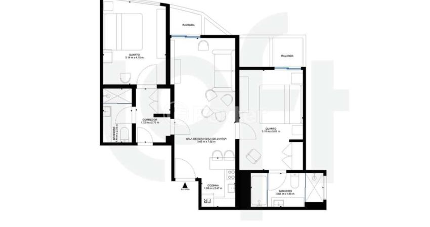 Flat com 1 quarto à venda na Rua Quintana, 1012, Cidade Monções, São Paulo