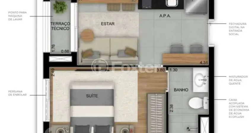 Apartamento com 1 quarto à venda na Rua Ossian Terceiro Teles, 205, Jardim Prudência, São Paulo