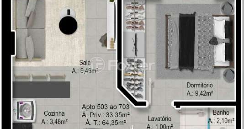 Apartamento com 1 quarto à venda na Avenida João Pessoa, 553, Centro Histórico, Porto Alegre