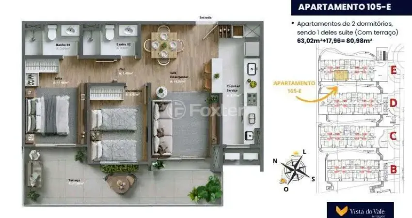 Apartamento com 2 quartos à venda na Avenida Primeiro de Maio, 1700, Várzea Grande, Gramado