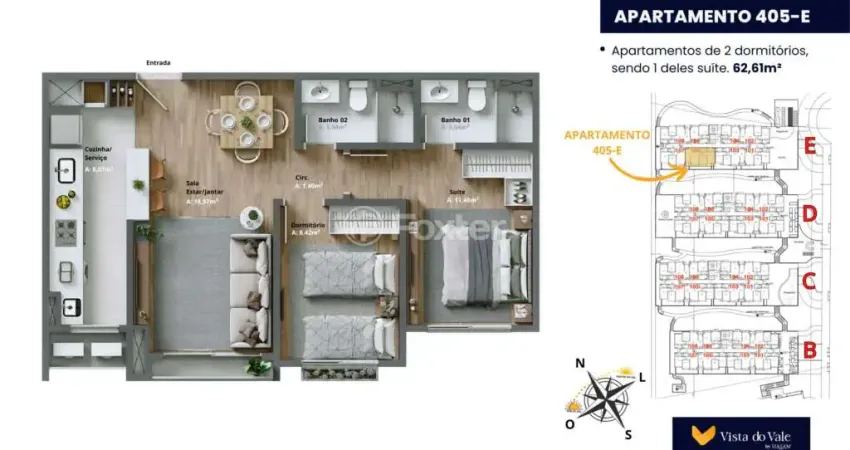 Apartamento com 2 quartos à venda na undefined 1º de Maio, 1700, Várzea Grande, Gramado