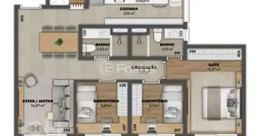 Apartamento com 3 quartos à venda na Avenida Doutor Sezefredo Azambuja Vieira, 2177, Marechal Rondon, Canoas