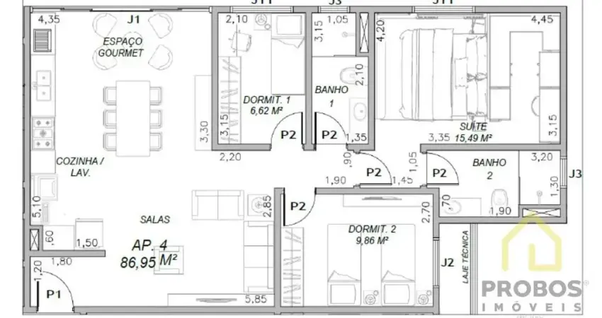 Apartamento com 3 quartos à venda na Rua Três Marias, Cidade Nova II, Indaiatuba