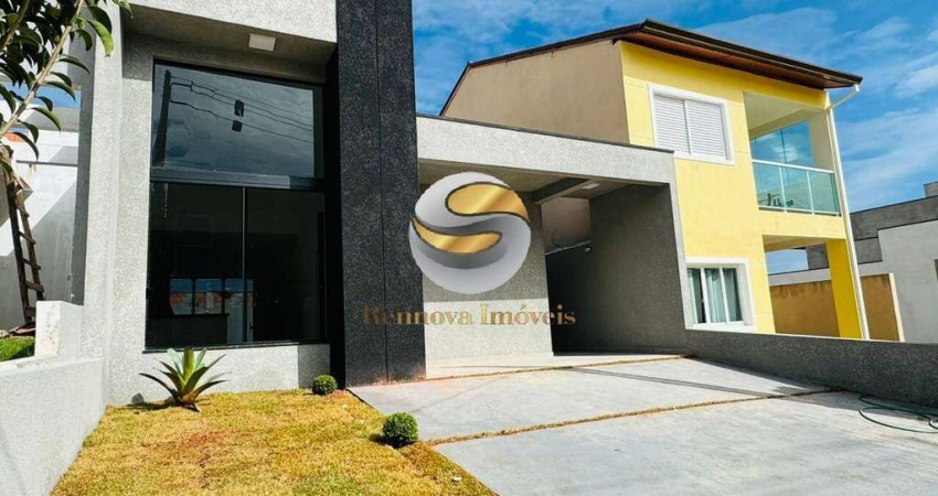 Casa térrea 03 dormitórios, pé direto alto, área gourmet integrada..