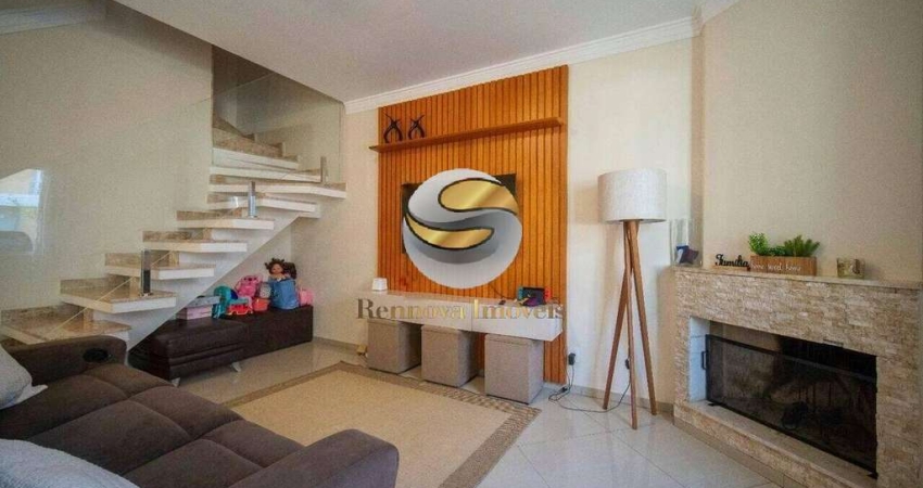 Casa 3 dorm. 1 suíte com planejados, closet e sacada, lareira, 2 vagas
