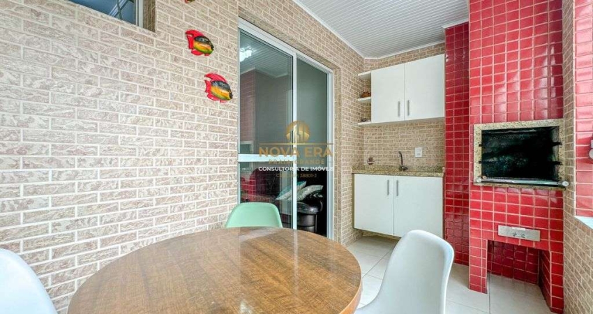 CANTO DO FORTE, 2 dorm, 1 suíte, 1 vaga, varanda gourmet, R$ 520 mil, ac banco
