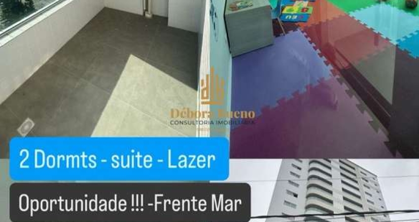 FRENTE MAR ! OPORTUNIDADE! NOVO SÓ 285 MIL A VISTA! 2 DORMT, VARANDA, LAZER