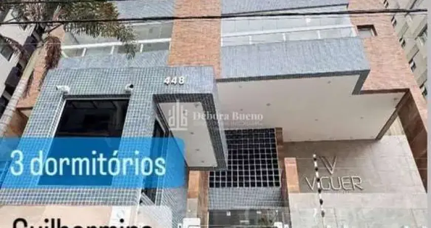 Locação definitiva sem caução, guilhermina, maravilhoso 3 dormt, 2 vagas