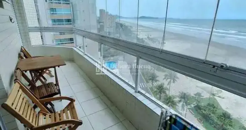Frente mar!! vista mar  1 domitório todo mobiliado varanda gourmet só 465 mil