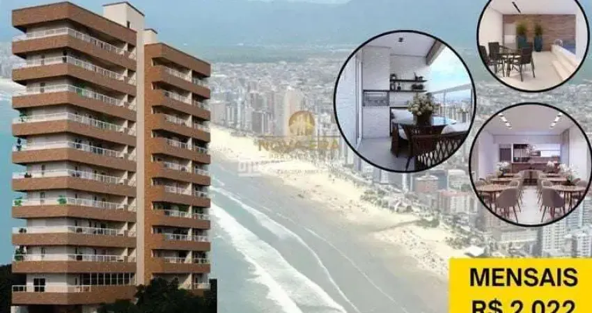 Guilhermina ! entrada r$ 40 mil - 1 dormt c/varanda gourmet, lazer