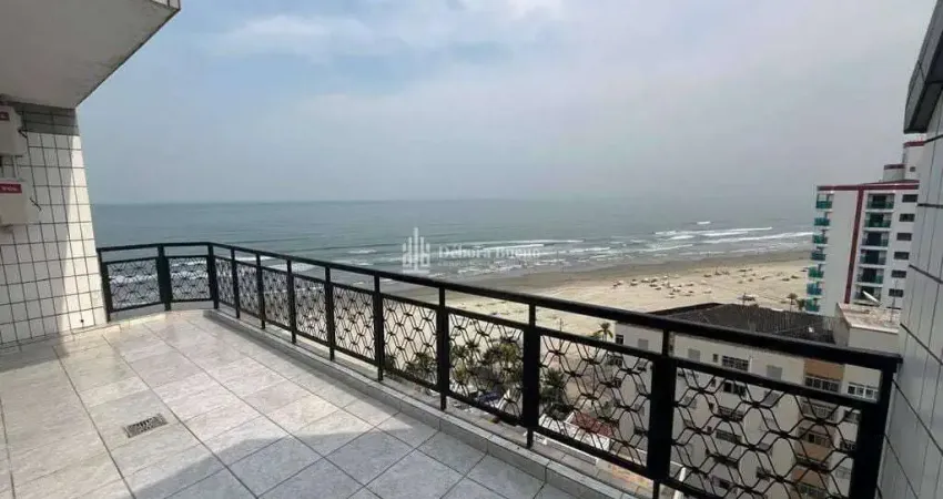 Cobertura, linda vista mar, tupi, 3 dorm, 1 suíte, 1vaga, r$ 880 mil, ac banco