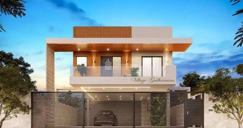 Casa com sacada, 3 dorm, 1 suíte, fino acabamento, guilhermina, 500 mil