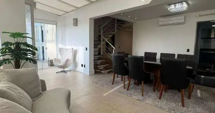 Belissíma cobertura duplex para locação toda mobiliada com 227,81 m² no centro de santo andré, sendo 3 suítes, 4 vagas.
