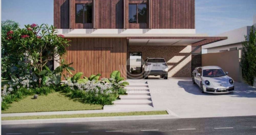 Casa em Condomínio, Nova com 342m2 construção em um terreno de 491m2.