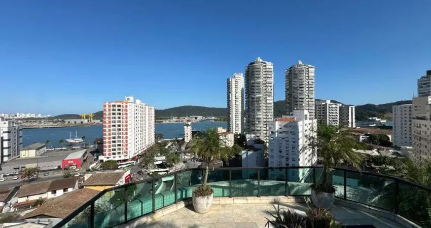 Cobertura duplex, santos ponta da praia, com 4 dormitórios, 2 suítes vista mar.