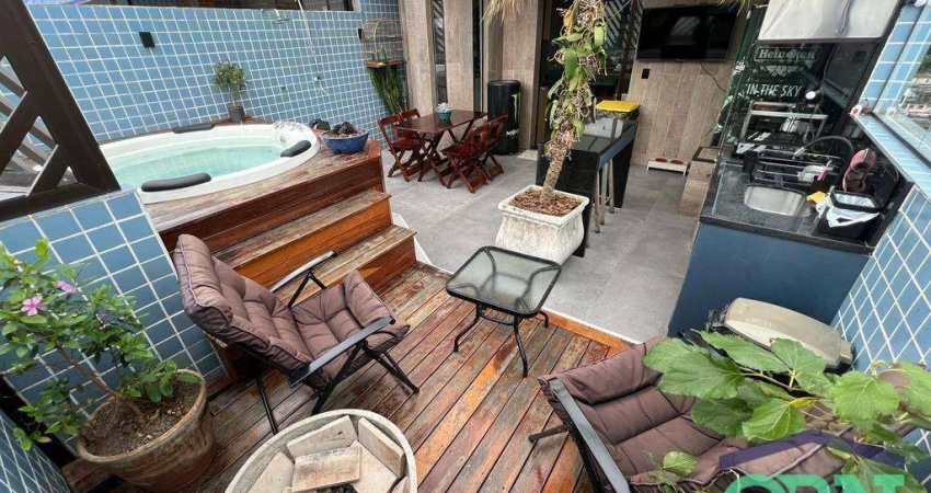 !!!OPORTUNIDADE!!! LINDA COBERTURA DUPLEX com 207m² ÚTEIS - 03 DORM. sendo 01 SUÍTE - ESPAÇO GOURMET + JACUZZI - 02 VAGAS por R$ 870 MIL - MOBILIADA