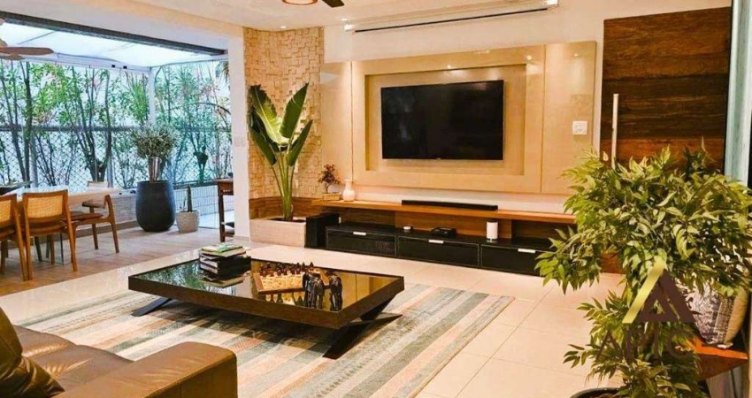 MARAVILHOSO APTO. GARDEN PORTEIRA FECHADA com 217m² ÚTEIS - 02 SUÍTES - 04 W.C - ESPAÇO GOURMET - 02 VAGAS - LAZER COMPLETO - 01 QUADRA DA PRAIA - J.M