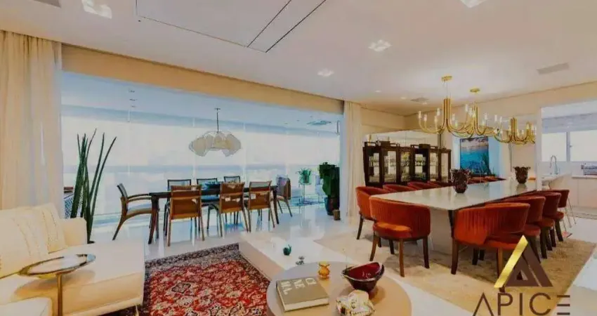 Lindo apto. alto padrão semi-mobiliado com 191m?úteis - varanda gourmet - 03 suítes com varandas - 05 w.c - dep. completa - 02 vagas - lazer completo