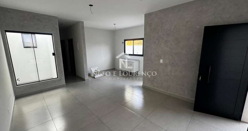 Casa térrea nova à venda no Jardim Bahia em Várzea Paulista com 2 dormitórios, suíte, jardim de inv