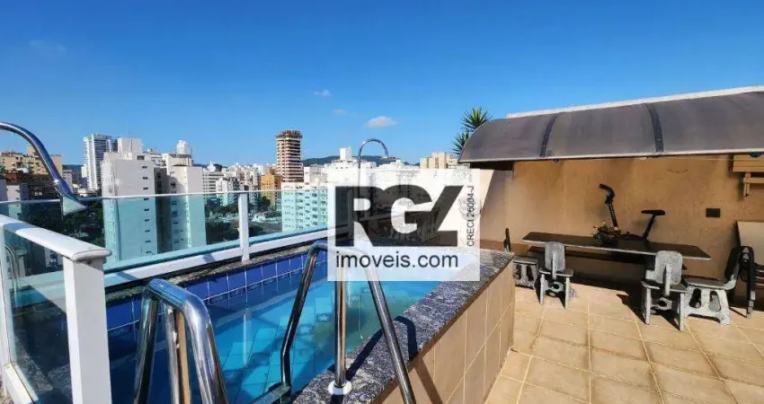 Cobertura com 2 dormitórios à venda, 223 m² por R$ 1.260.000,00 - Aparecida - Santos/SP