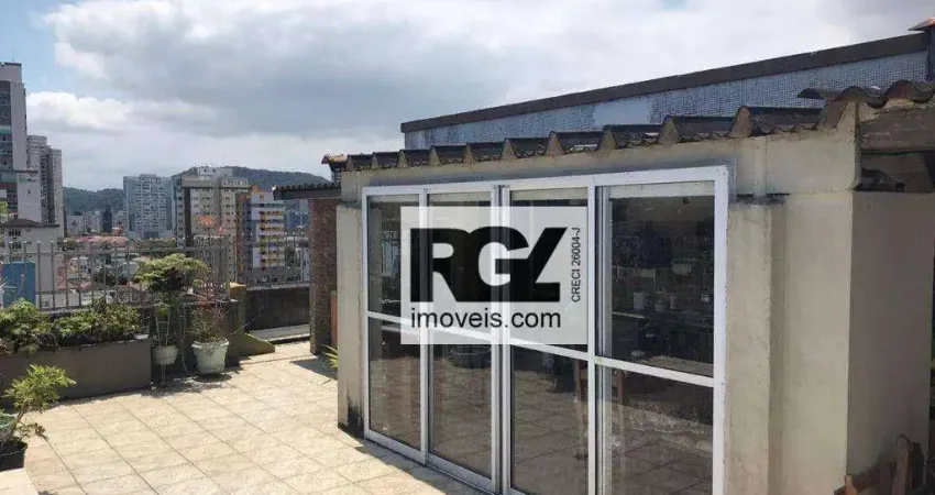 Cobertura com 3 dormitórios à venda, 215 m² por R$ 890.000,00 - Boqueirão - Santos/SP