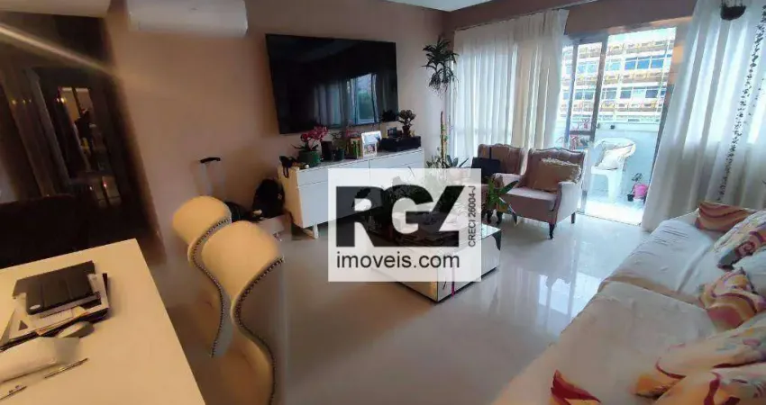 Apartamento com 2 dormitórios para alugar, 120 m² por R$ 4.500,00/mês - Gonzaga - Santos/SP