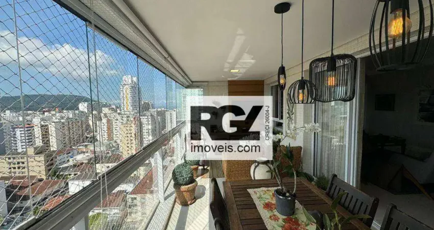 Apartamento com 3 dormitórios à venda, 155 m² por R$ 2.100.000,00 - Embaré - Santos/SP