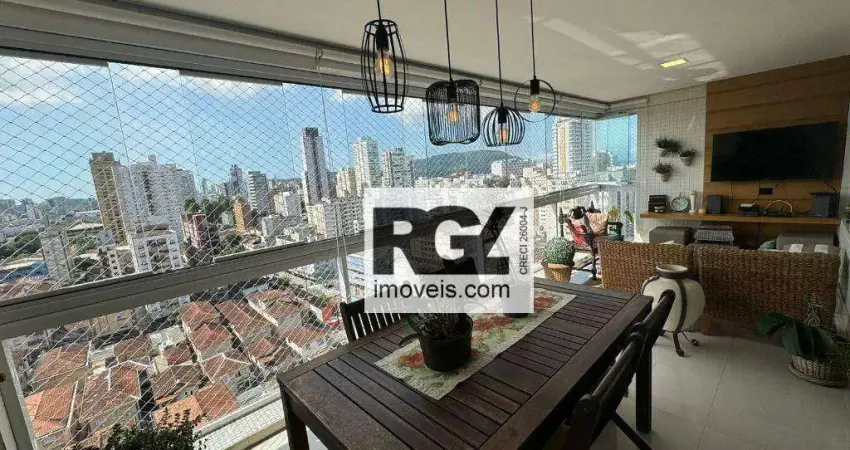 Apartamento com 3 dormitórios à venda, 155 m² por r$ 2.100.000,00 - embaré - santos/sp