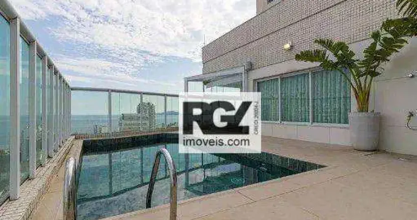 Espetacular cobertura com vista panorâmica do mar, 272 m² por R$ 4.890.000 - Boqueirão - Santos/SP