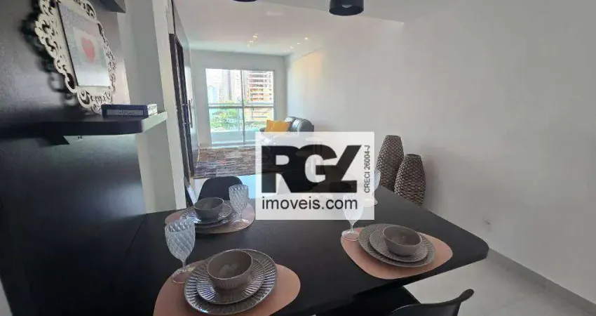 Apartamento com 2 dormitórios para alugar, 68 m² por R$ 4.800,00/mês - Marapé - Santos/SP