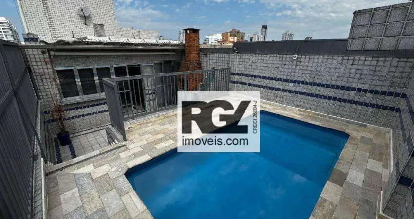 Cobertura com 2 dormitórios à venda, 189 m² por R$ 920.000,00 - Embaré - Santos/SP
