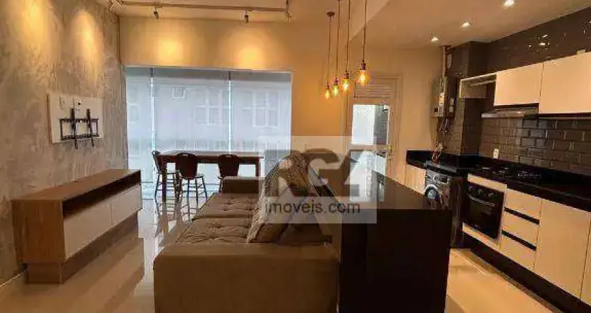 Apartamento com 1 dormitório para alugar, 57 m² por R$ 6.300,00/mês - Gonzaga - Santos/SP