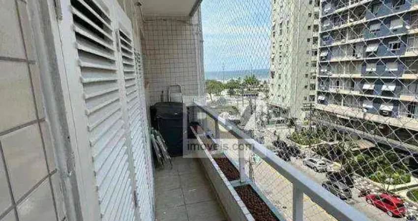 Apartamento para Locação com Sacada e Vista Lateral para o Mar – Edifício Caiçara | Boqueirão, Santos/SP