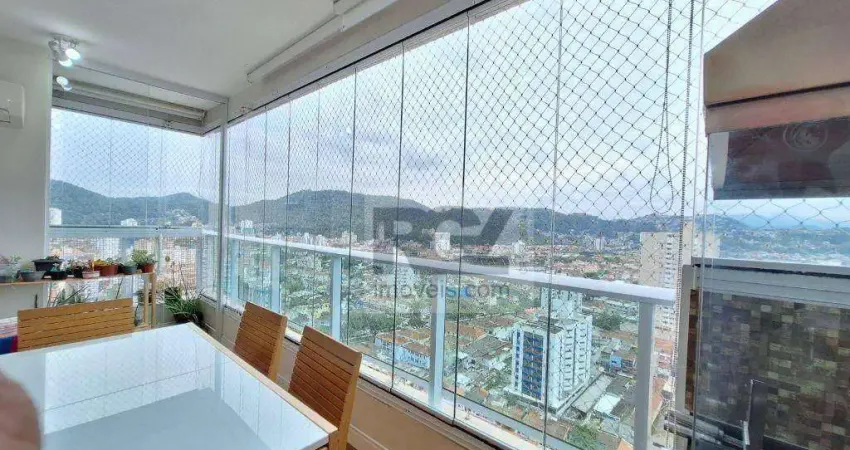 Apartamento com 3 quartos para alugar, 88 m² por r$ 9.000/mês - campo grande - santos/sp