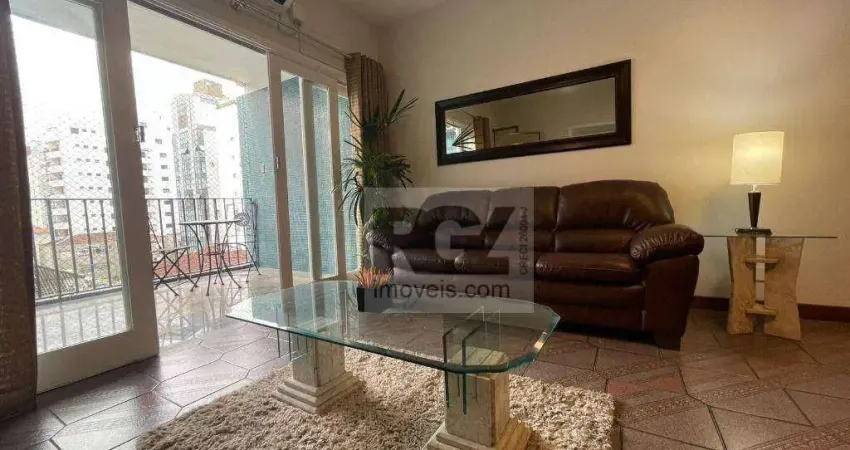 Apartamento com 2 dormitórios para alugar, 110 m² por r$ 6.000,00/mês - gonzaga - santos/sp