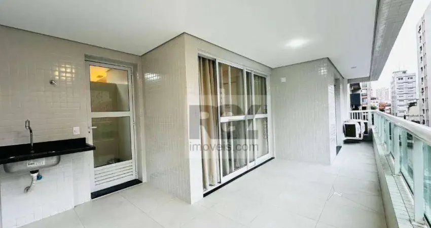 Apartamento vista mar com 2 suítes à venda, 98 m² por r$ 1.650.000 - embaré - santos/sp