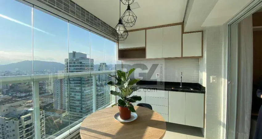 Apartamento com 1 quarto para alugar, 66 m² por r$ 6.800/mês - boqueirão - santos/sp