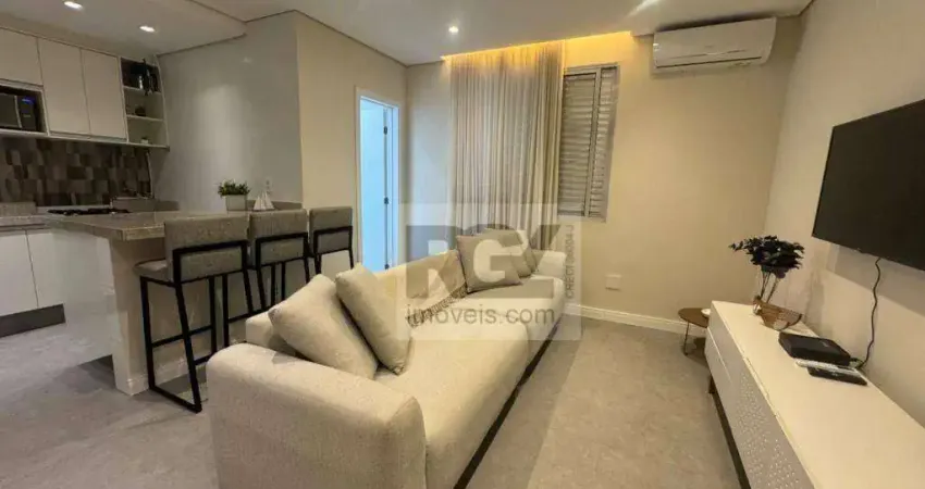 Apartamento com 1 dormitório à venda, 55 m² por r$ 480.000,00 - boqueirão - santos/sp