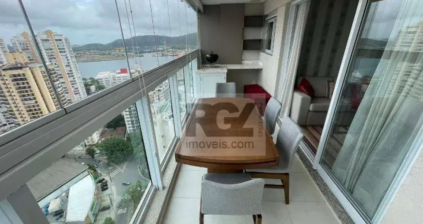Apartamento com 1 dormitório para alugar, 50 m² por r$ 4.500,00/mês - ponta da praia - santos/sp