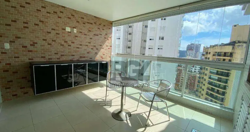 Apartamento com 3 dormitórios para alugar, 123 m² por r$ 9.200,00/mês - ponta da praia - santos/sp