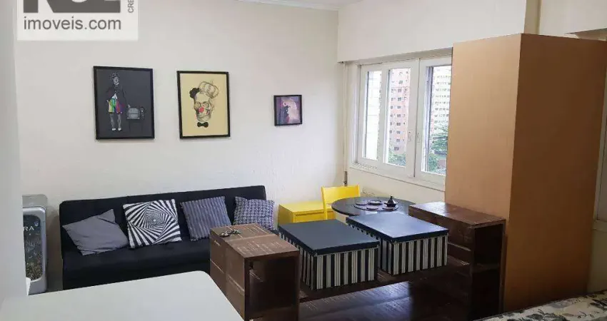 Kitnet com 1 dormitório à venda, 37 m² por r$ 340.000,00 - aparecida - santos/sp