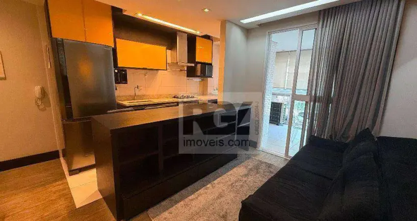 Apartamento com 1 quarto - LAZER COMPLETO - para alugar, 49 m² por R$ 5.000/mês - Ponta da Praia - Santos/SP