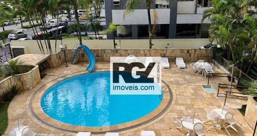 Apartamento Frente Mar área útil 265 m² com 3 dormitórios (1 suíte) - venda por R$ 2.360.000 ou aluguel por R$ 9.850/mês - Aparecida - Santos/SP