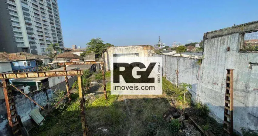 Terreno à venda, 1565 m² - Encruzilhada - Santos/SP
