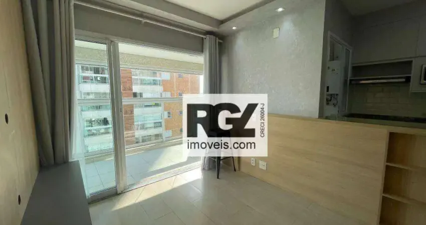 Apartamento com 1 dormitório para alugar, 50 m² por r$ 4.500,00/mês - ponta da praia - santos/sp