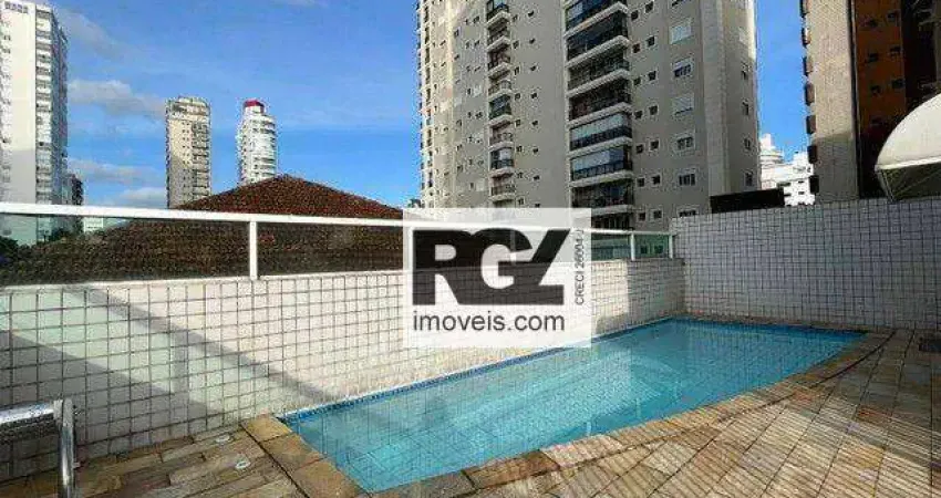 Apartamento garden com 3 dormitórios à venda, 168 m² por r$ 1.550.000,00 - gonzaga - santos/sp